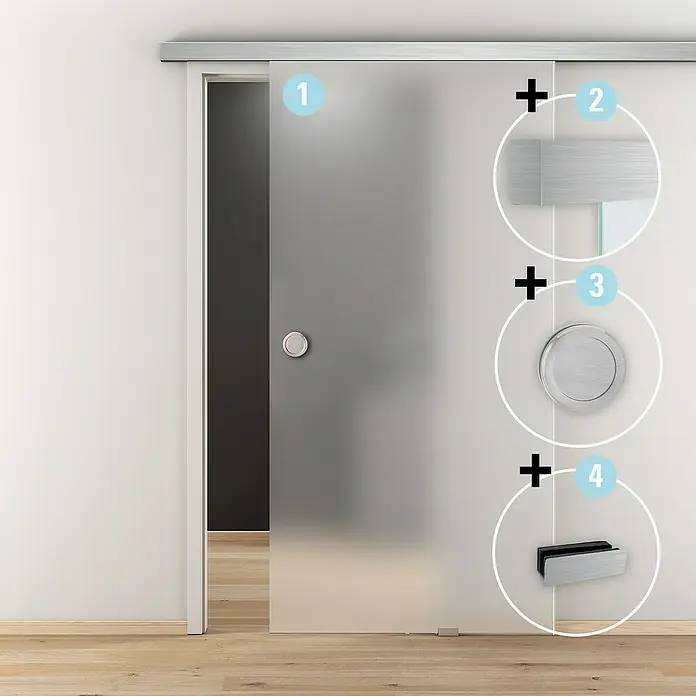 Diamond Doors Tolóajtó komplett készlet - Edzett biztonsági üveg (ESG) - Hangulatos felvétel