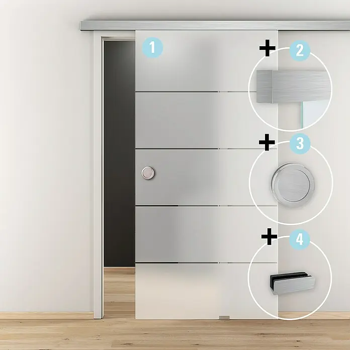 Diamond Doors Tolóajtó komplett készlet - Edzett biztonsági üveg (ESG) - Hangulatos felvétel