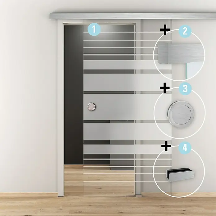 Diamond Doors Tolóajtó komplett készlet - Edzett biztonsági üveg (ESG) - Hangulatos felvétel