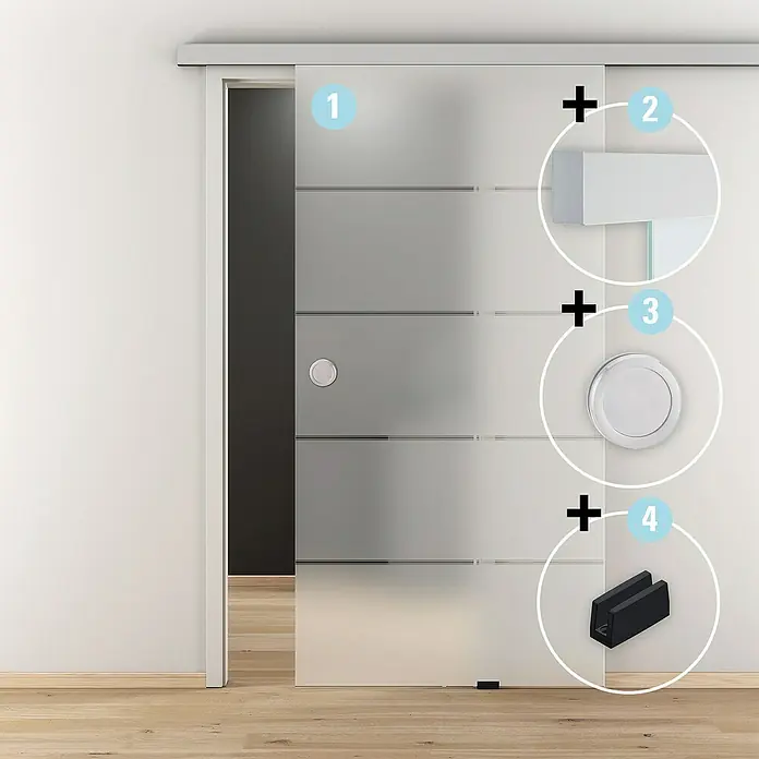 Diamond Doors Schiebetür-Komplettset Jubidoor 6.0 - 935 x 2.058 mm, Einscheibensicherheitsglas (ESG) - Stimmungsaufnahme