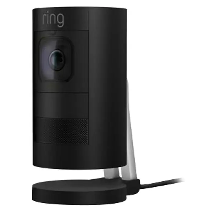 Ring Überwachungskamera Stick Up Cam Elite - 1.920 x 1.080 Pixel (Full HD), Schwarz, Netzanschluss, 2 Wege Kommunikation - Diagonale Ansicht