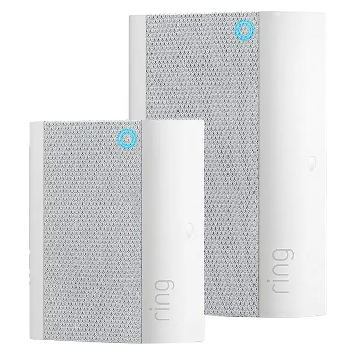 Ring Funk-Gong Chime 2. Gen - Weiß, Netzbetrieben, 77,8 x 62 x 25 mm - Diagonale Ansicht