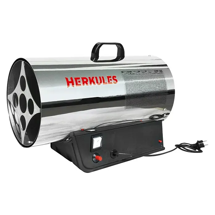 Herkules Gasheizer - 70 kW, Max. Luftleistung: 2.300 m³/h, Verbrauch: 5,5 kg/h - Diagonale Ansicht