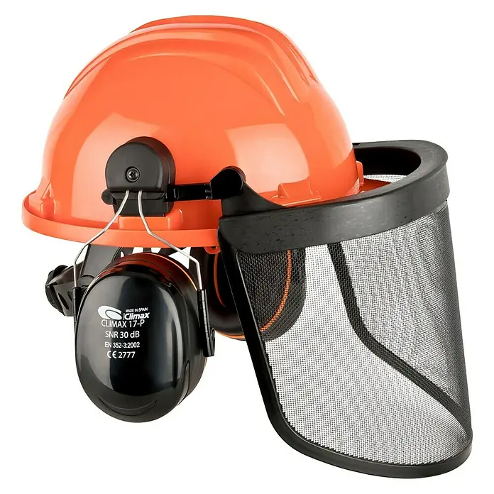 Forst-Schutzhelm - 6-Punkt-Gurtsystem, Orange - Rechte Seitenansicht
