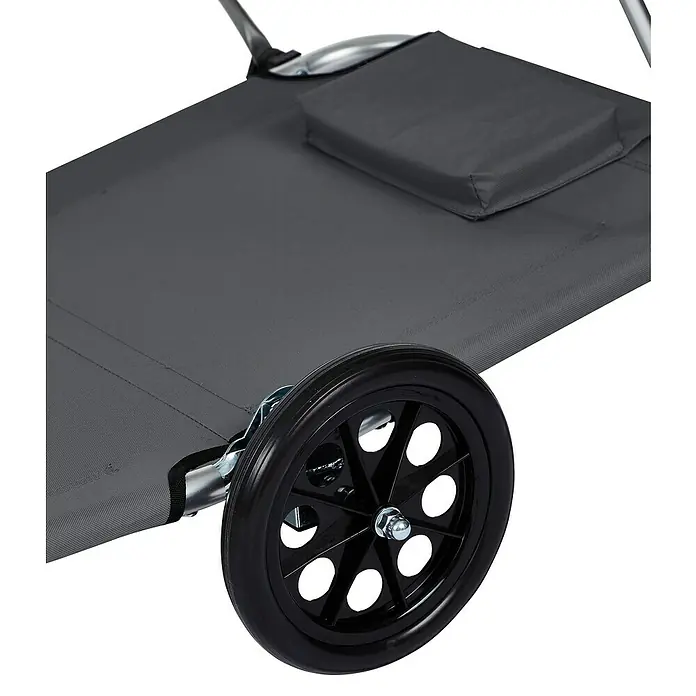 Campingliege - L x B x H: 145 x 62 x 60 cm, Castor Grey, Silber - Detailaufnahme
