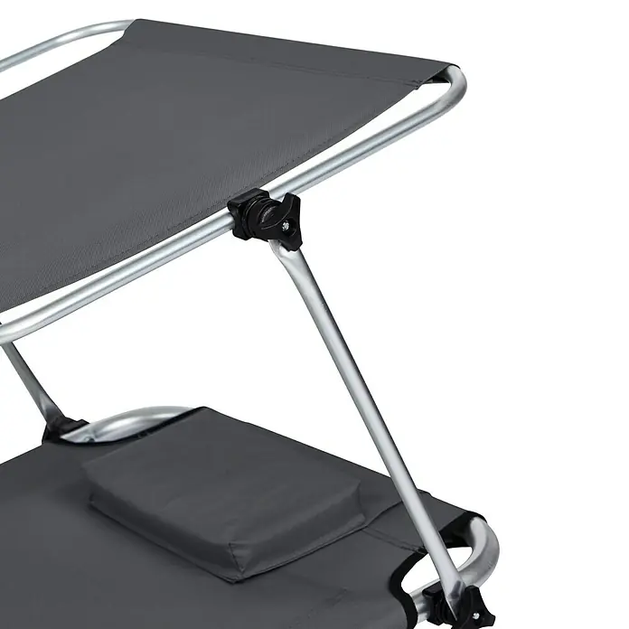 Campingliege - L x B x H: 145 x 62 x 60 cm, Castor Grey, Silber - Detailaufnahme