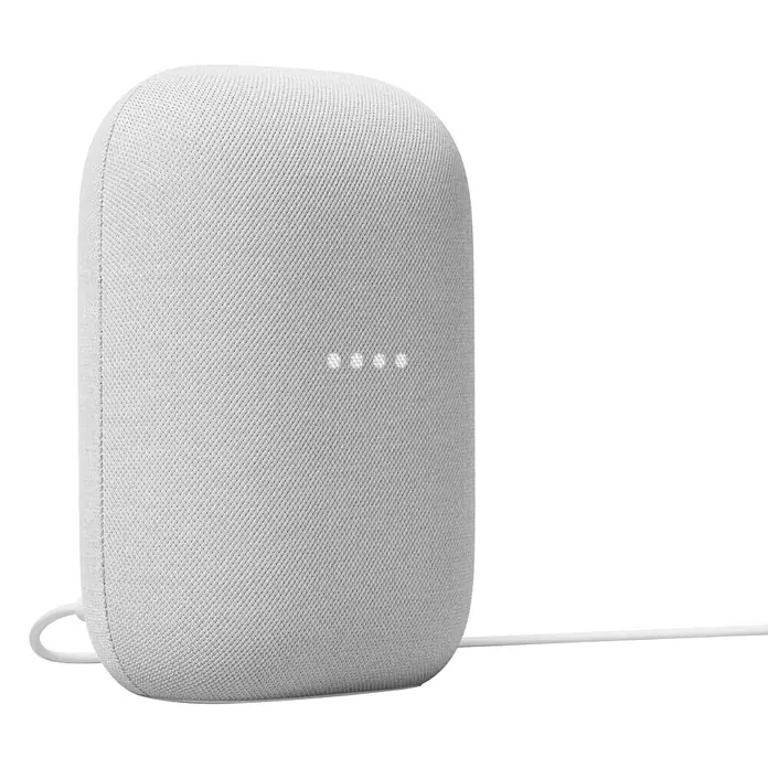 Google Nest Sprachgesteuerter Lautsprecher Audio - Kreide, Netzbetrieben - Diagonale Ansicht