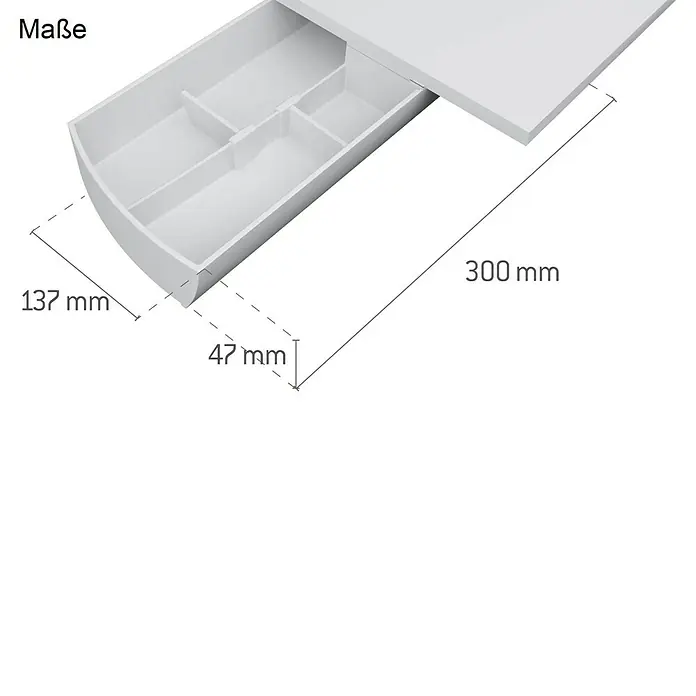 essensa Unterbau-Drehbehälter Swing - 30 x 13,7 x 4,7 cm, Weiß, Kunststoff