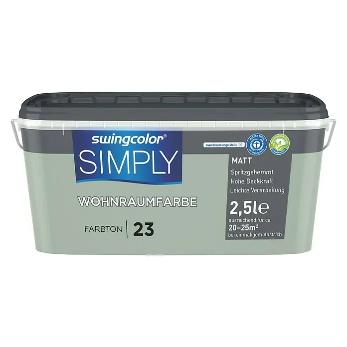 swingcolor Muurverf SIMPLY  NR. 23 - Groen - Nr. 23, 2,5 l, Mat - Vooraanzicht
