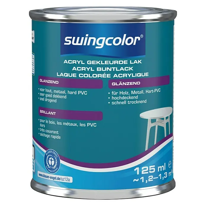 swingcolor Acryllak RAL 5014 Duifblauw - Duifblauw, 125 ml, Glanzend - Vooraanzicht