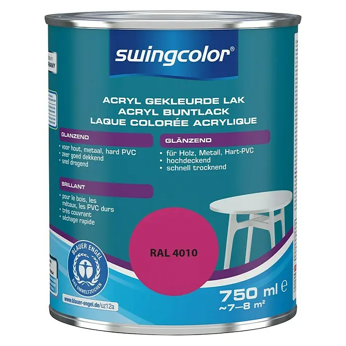 swingcolor Acryllak RAL 4010 Telemagenta - Telemagenta, 750 ml, Glanzend - Vooraanzicht