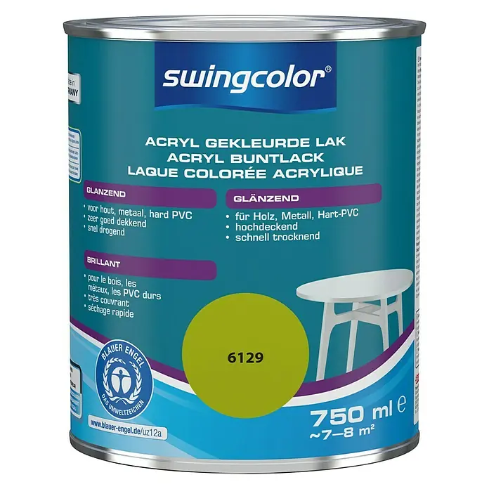 swingcolor Acryllak 6129 Appelgroen - Appelgroen, 750 ml, Glanzend - Vooraanzicht