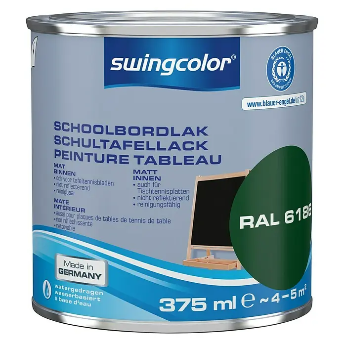 swingcolor Schoolbordverf Groen - Groen, 375 ml, Mat - Vooraanzicht