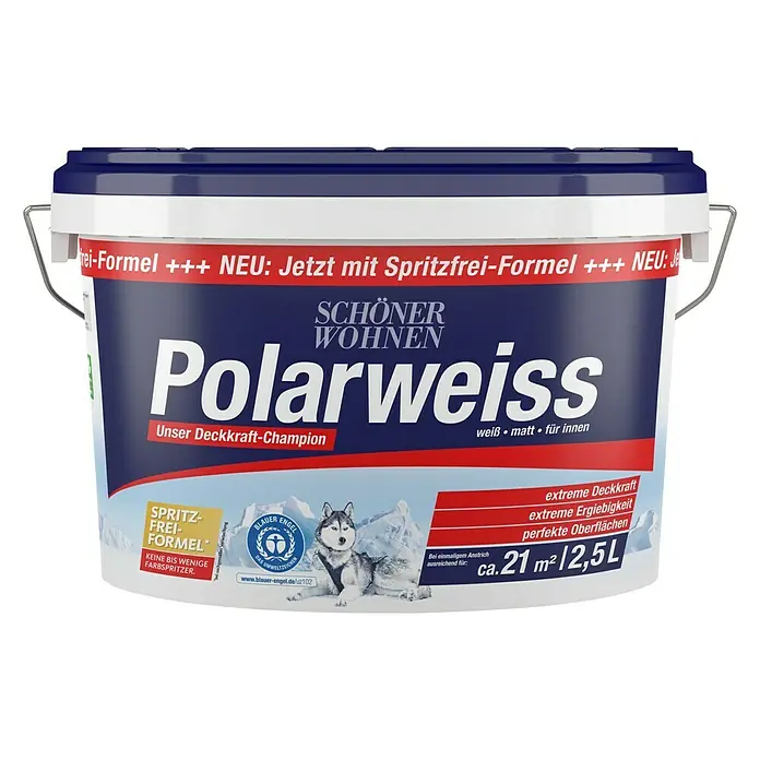 SCHÖNER WOHNEN-Farbe Muurverf Polar Wit - Polar Wit, 2,5 l - Vooraanzicht