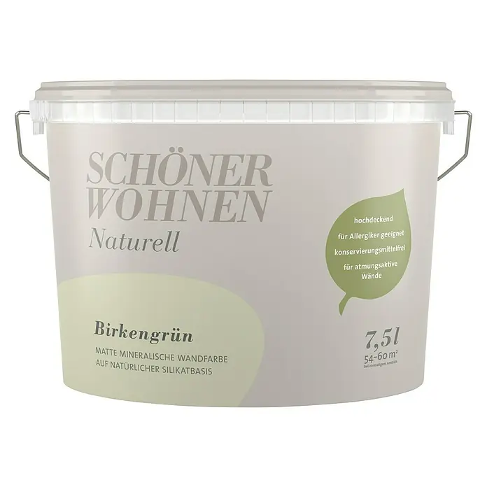 SCHÖNER WOHNEN-Farbe Muurverf Naturell Berkengroen - Berkengroen, 7,5 l, Mat - Vooraanzicht
