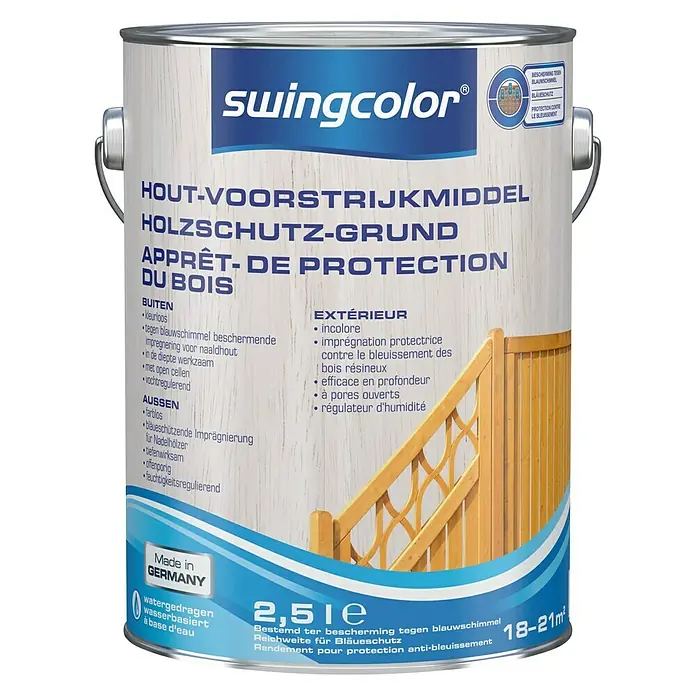 swingcolor Voorstrijk Hout Kleurloos - Kleurloos, 2,5 l - Vooraanzicht
