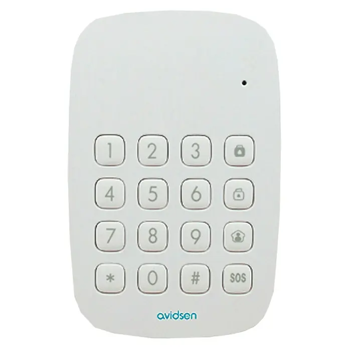Avidsen Teclado para alarma - Funciona con pilas, Alcance: 100 m (campo abierto), Específico para: Kit de alarma Avidsen modelo 100720 y 100731 - Vista frontal