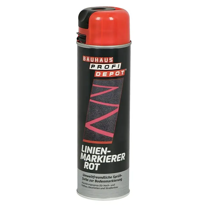 Profi Depot Linienmarkierer - Feuerrot, 500 ml - Vorderansicht