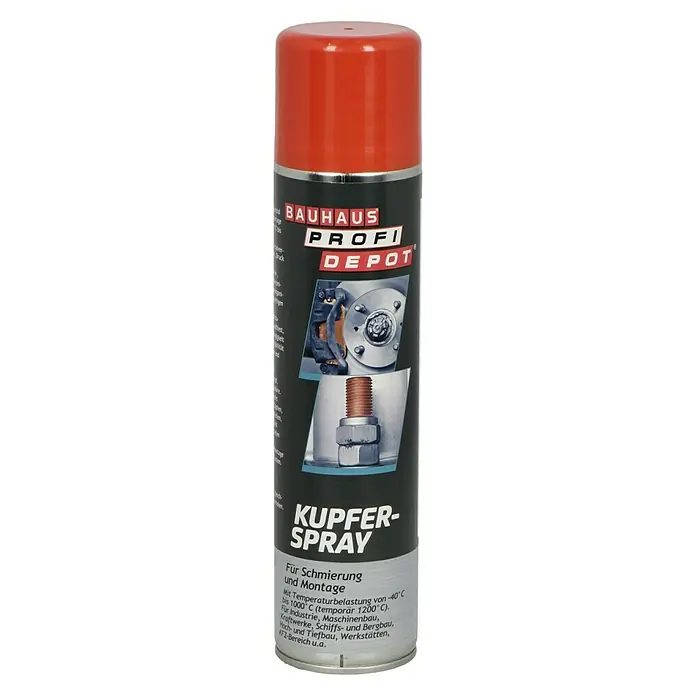 Profi Depot Kupferspray - 400 ml, Hitzebeständigkeit: -40 °C bis +1.000 °C - Vorderansicht