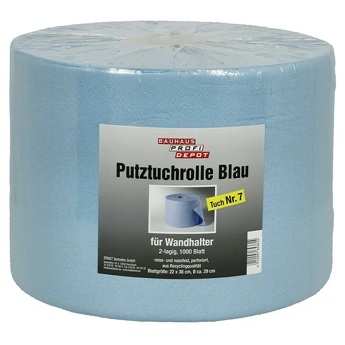 Profi Depot Putztuchrolle - Anzahl Lagen: 2 Stk., 1.000 Blatt, 38 x 22 cm - Vorderansicht