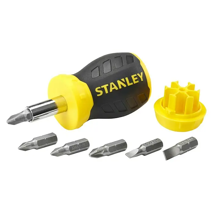 Stanley Vergaser Schraubendreher Stubby 0-66-357 - 8 -tlg. - Diagonale Ansicht