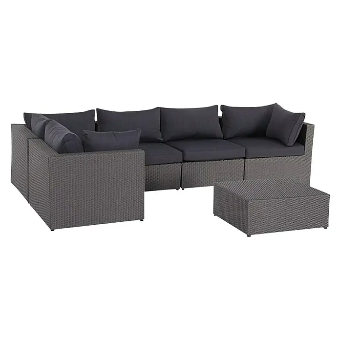 Sunfun Neila Set lounge namještaja - 6-dij., Antracit - Dijagonalni pogled