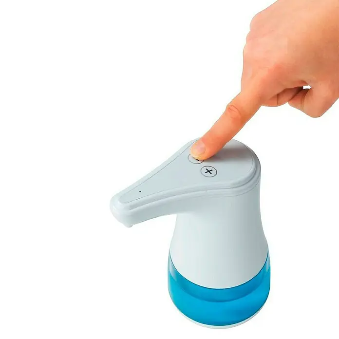 Wenko Dozator dezinfekcijskog sredstva Dial - Bijele boje, D x Š x V: 19 x 12 x 23 cm - Proizvod u upotrebi