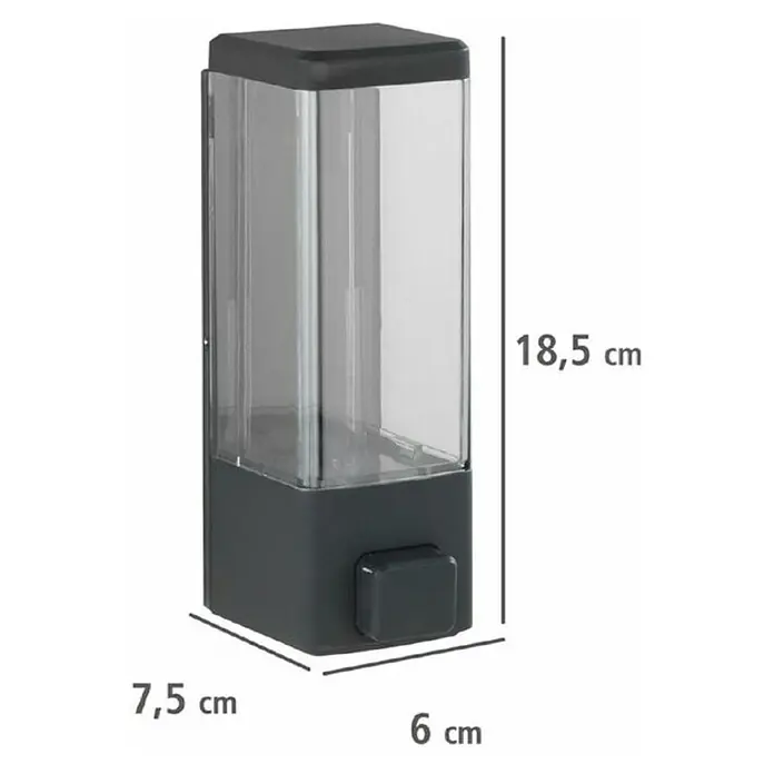 Wenko Dozator sapuna - Crne boje, Količina punjenja: 320 ml - Skica