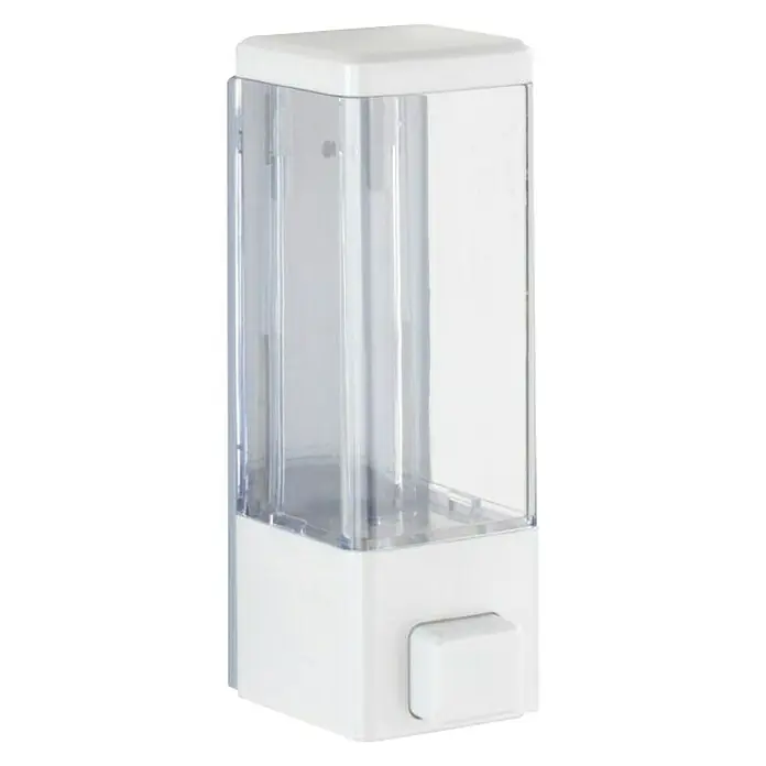 Wenko Dispensador de jabón Istres - Blanco, Capacidad del depósito: 320 ml - Vista angular