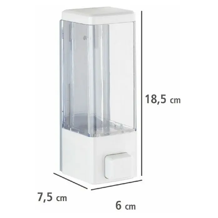 Wenko Dispensador de jabón Istres - Blanco, Capacidad del depósito: 320 ml - Dibujo técnico