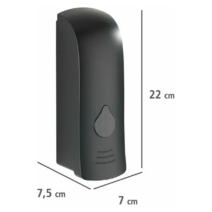 Wenko Seifenspender Ranera S - Kunststoff, Schwarz, Füllmenge: 280 ml - Skizze