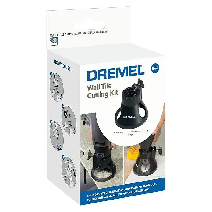 Dremel Kit de corte 566 - Apto para: Azulejos cerámicos, Profundidad de trabajo: 19 mm - Vista angular