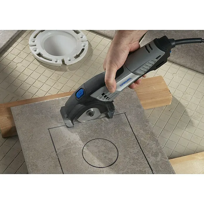 Dremel Diamant-Trennscheibe DSM 540 - Durchmesser Scheibe: 77 mm, Geeignet für: Keramikfliesen, Schnitttiefe: 20 mm - Anwendungsbeispiel