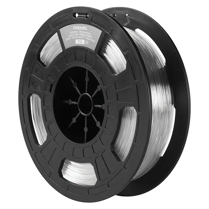 3D-Drucker-Filament PETG-TRA-01 - PETG, Durchmesser: 1,75 mm, Transparent - Diagonale Ansicht