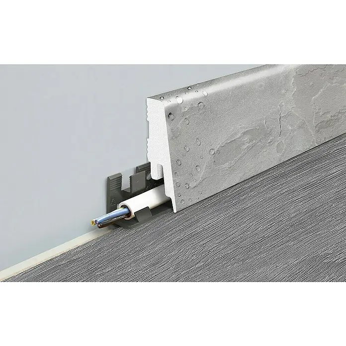 LOGOCLIC Podna kutna lajsna K58 C SILVER LINING - 2,4 m x 18 mm x 58 mm, Ravni oblik - Detaljan prikaz