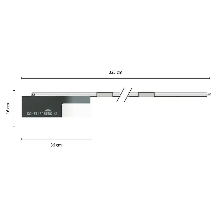 Schellenberg Garagentorantrieb Smart Drive XL - Torfläche: Max. 14 m², Zugkraft: Max. 1.000 N