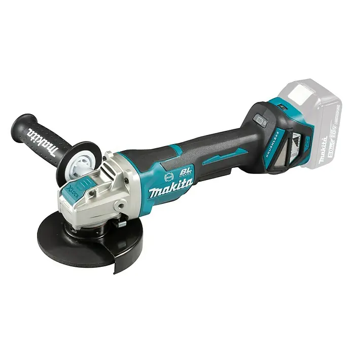 Makita Akku-Winkelschleifer DGA519Z - 18 V, Ohne Akku, Leerlaufdrehzahl: 3.000 U/min - 8.500 U/min - Diagonale Ansicht