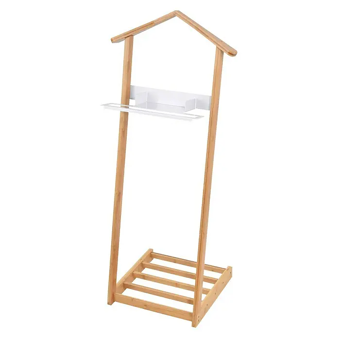 Herrendiener - L x B x H: 43,5 x 34 x 102 cm, Naturmaterialien - Diagonale Ansicht