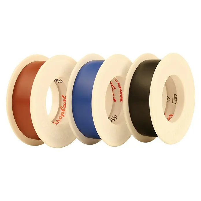 Coroplast Isolierband-Set - Braun, Blau, Schwarz, L x B: 4,5 m x 15 mm, 3 Stk. - Diagonale Ansicht