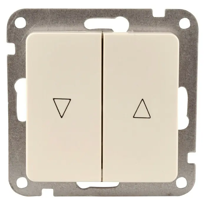 Voltomat VEGA Jalousietaster - Elektroweiß, Glänzend, 10 A, Unterputz - Vorderansicht