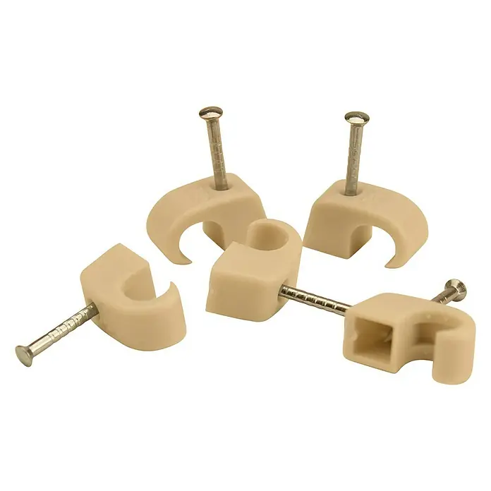 OBO Grapa para cable - 4 - 7 mm, Longitud del clavo: 25 mm, 100 ud., Blanco - Vista descendente