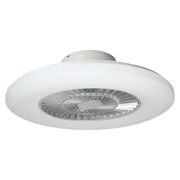 Proklima Stropni ventilator s LED osvjetljenjem - 40 W, Srebrne boje, Bijele boje, Ø x V: 59,5 x 19,5 cm - Pogled odozdo