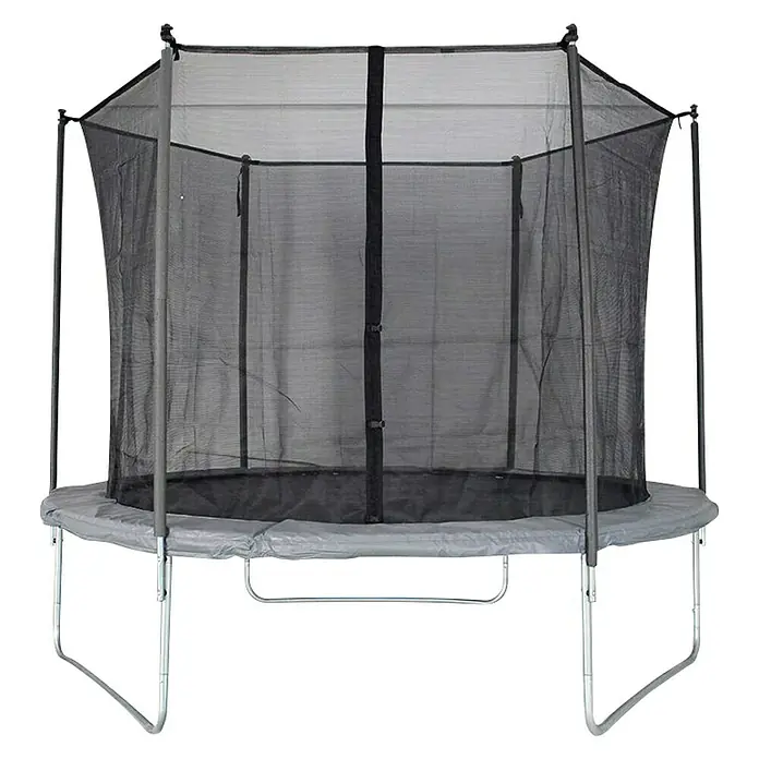 Trampolin - Durchmesser: 305 cm, Farbe: Grau - Vorderansicht