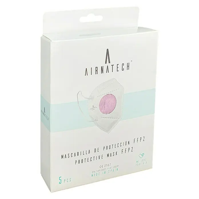 Mascarilla AIRNATECH AIR-E013® - FFP2, 5 ud., Rosa - Vista frontal