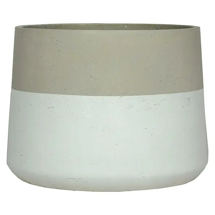 Pflanztopf Ancona - Außenmaß (Ø x H): 40 x 30 cm, Beton, Weißgrau - Vorderansicht