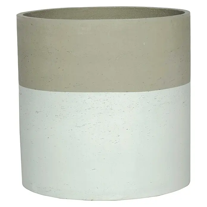 Pflanztopf Ancona - Außenmaß (Ø x H): 33 x 32 cm, Beton, Weißgrau - Vorderansicht