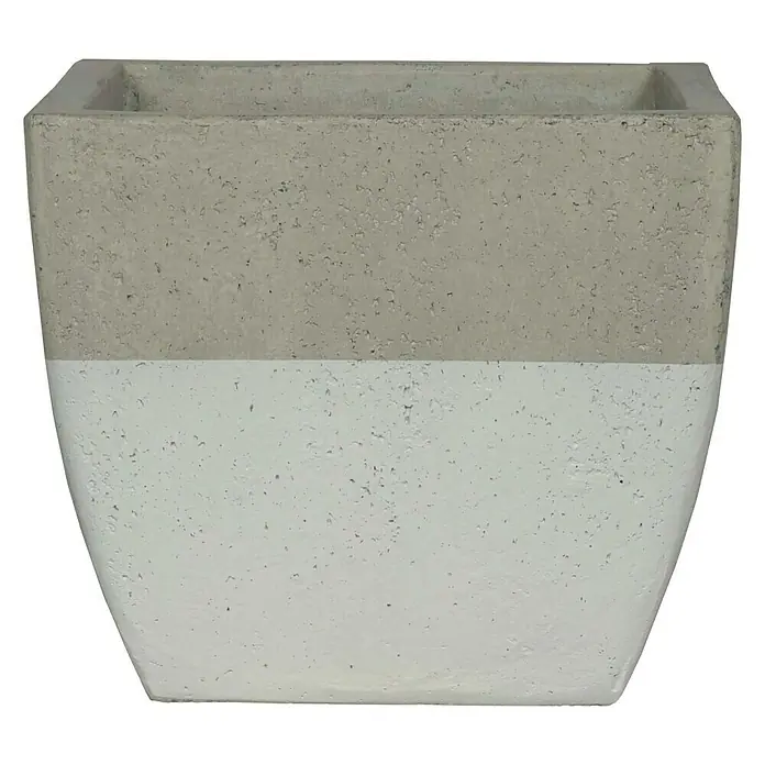 Pflanzkasten Ancona - Außenmaß (L x B x H): 30 x 30 x 27 cm, Beton, Weißgrau - Vorderansicht