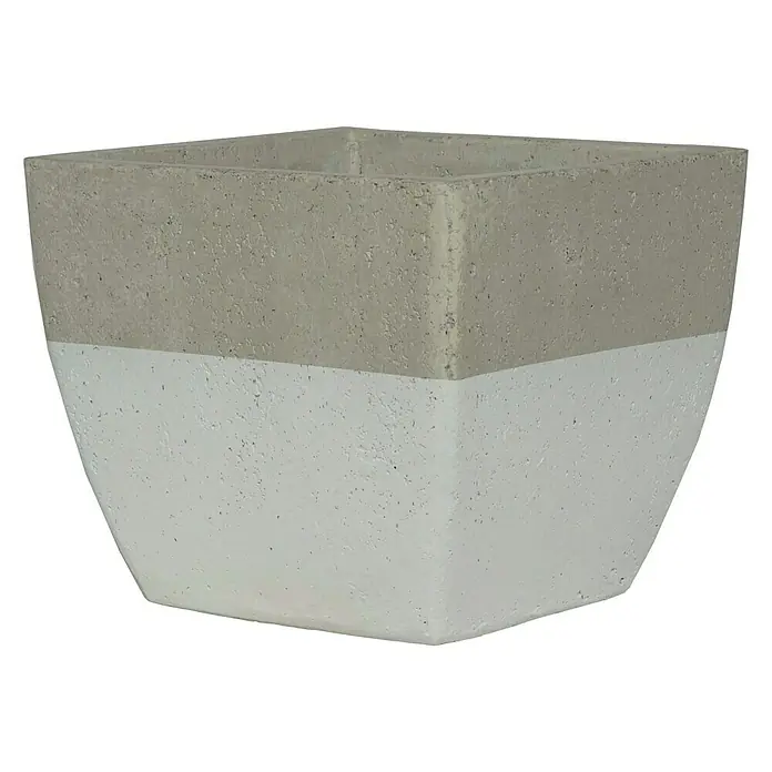 Pflanzkasten Ancona - Außenmaß (L x B x H): 30 x 30 x 27 cm, Beton, Weißgrau - Vorderansicht