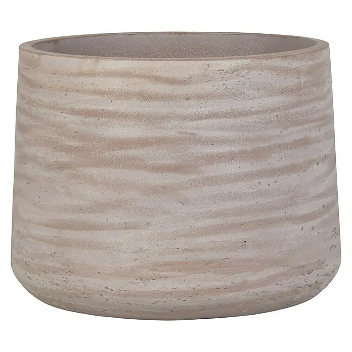 Pflanztopf Ferrara - Außenmaß (Ø x H): 30 x 23 cm, Beton, Cappuccino - Vorderansicht