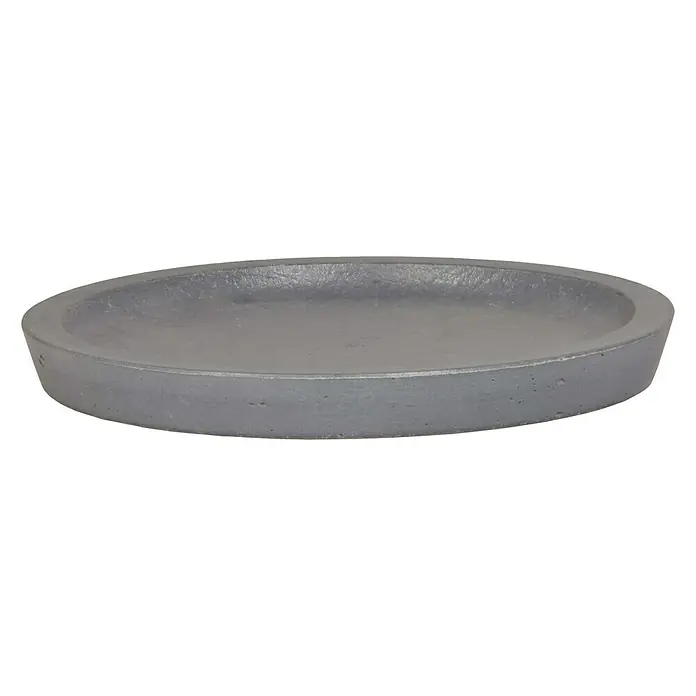 Blumentopf-Untersetzer - Max. Außendurchmesser: 36 cm, Beton, Grau - Vorderansicht
